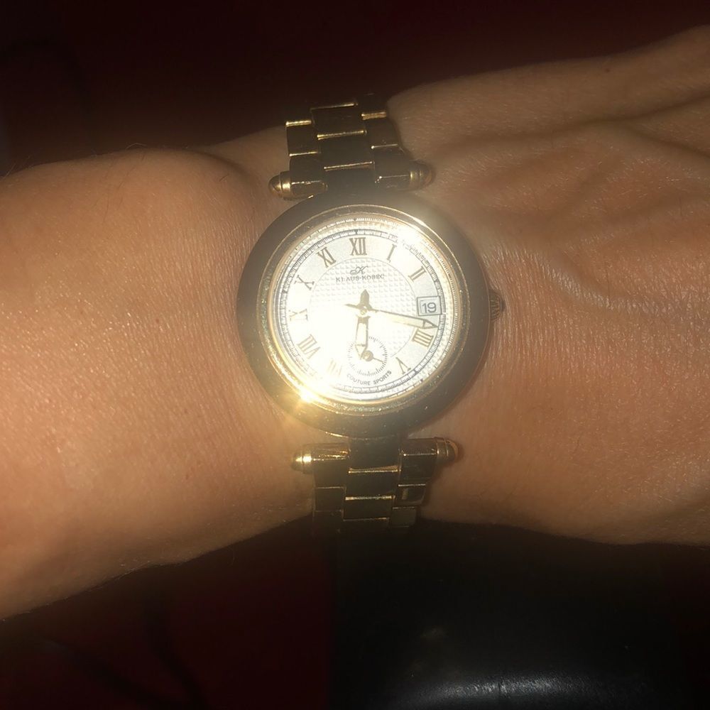 Klaus Kobec women’s gold couture sports watch
